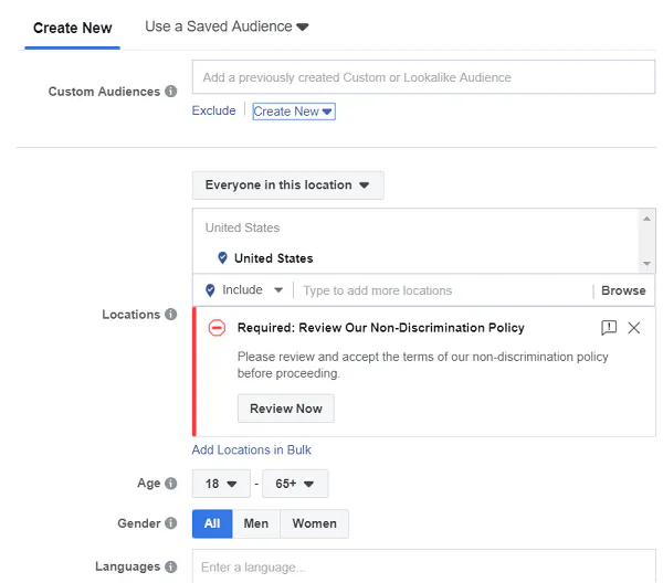 Facebook ad targeting - Audience